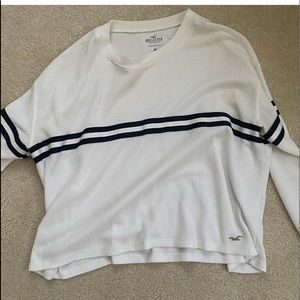 Hollister thermal with blue and white stripe